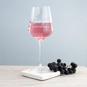 Personalised with love wine glass