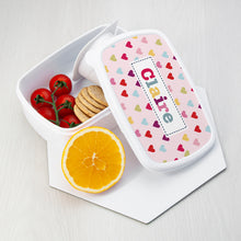 Indlæs billede til gallerivisning Personalised kids patterned lunch box in a choice of styles
