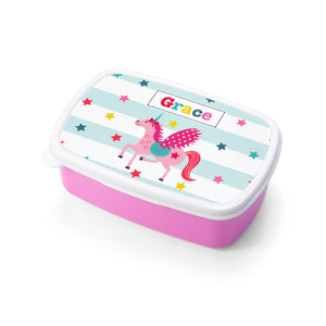 Personalised kids unicorn lunch box