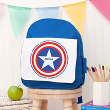 Afbeelding in Gallery-weergave laden, Personalised kids superhero mini rucksack
