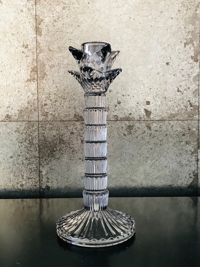 Large smoked grey candlestick