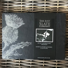 Load image into Gallery viewer, Slate place mats set - etched thistle
