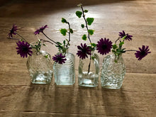 Load image into Gallery viewer, A set of four little bottle vases
