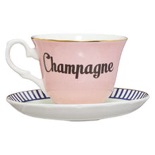 Charger l&#39;image dans la galerie, Yvonne Ellen fine china &quot;CHAMPAGNE&quot; tea cup &amp; saucer
