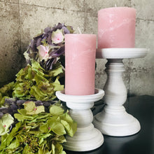 Load image into Gallery viewer, White wooden pillar candle holder
