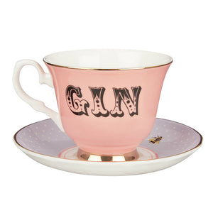 Yvonne Ellen fine china "GIN" tea cup & saucer
