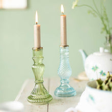 Load image into Gallery viewer, Glass candle holder sets of two
