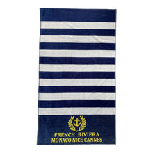 Load image into Gallery viewer, French Riviera jacquard velour terry beach towel
