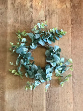 Load image into Gallery viewer, Frosted faux eucalyptus wreath
