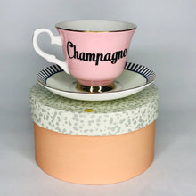 Load image into Gallery viewer, Yvonne Ellen fine china &quot;CHAMPAGNE&quot; tea cup &amp; saucer
