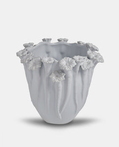 White ceramic botanical vase