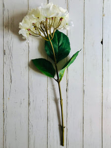 White faux hydrangea stem