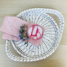 Load image into Gallery viewer, White wash round rattan tray
