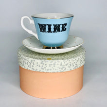 Load image into Gallery viewer, Yvonne Ellen fine china &quot;WINE&quot; tea cup &amp; saucer
