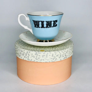 Yvonne Ellen fine china "WINE" tea cup & saucer