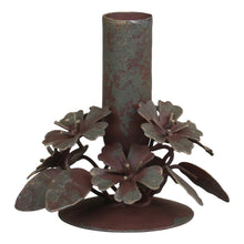 Load image into Gallery viewer, Antique brass flower candle holder
