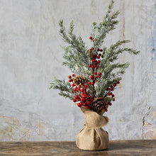 Load image into Gallery viewer, Frosted winter red berry potted tree
