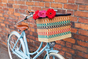 Hand woven bicycle basket - Ashanti