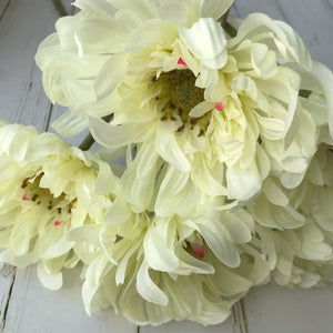 White faux chrysanthemum stem
