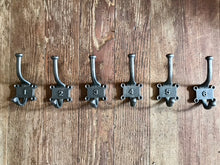 Load image into Gallery viewer, Cast iron numbered set of school hooks

