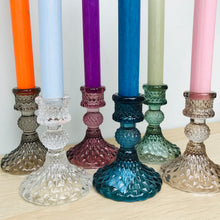 Carica l&#39;immagine nel visualizzatore di Gallery, Coloured glass candlesticks
