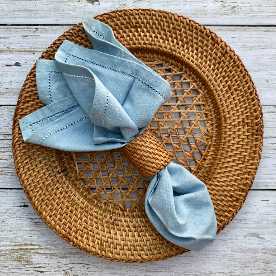 Balinese round rattan charger plate / place mat