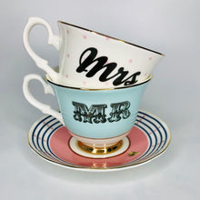 Indlæs billede til gallerivisning Yvonne Ellen fine china &quot;MRS&quot; tea cup &amp; saucer
