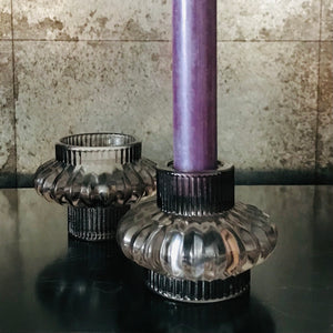 Glass duo candleholder in four colours