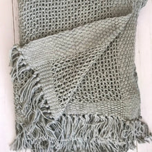 Load image into Gallery viewer, Open knit tasseled throw
