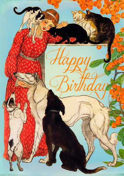 Cats & dogs - Birthday card
