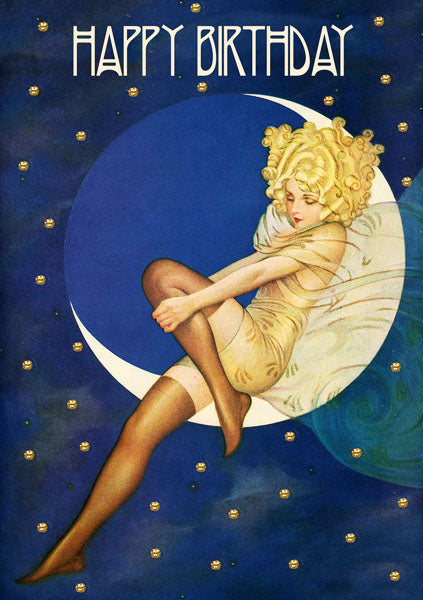 Sleeping on the moon - Birthday card