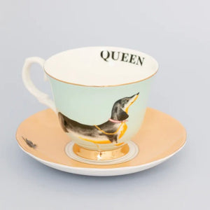 Yvonne Ellen fine china "DOGGIE" tea cup & saucer
