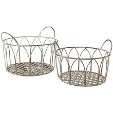 Load image into Gallery viewer, Set of two metal arched baskets
