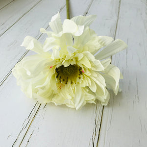 White faux chrysanthemum stem