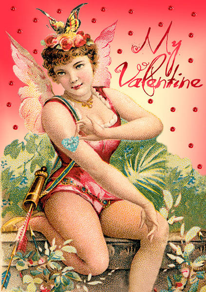 Cupid - glitter Valentine card