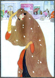 The girl in the snow - Christmas card