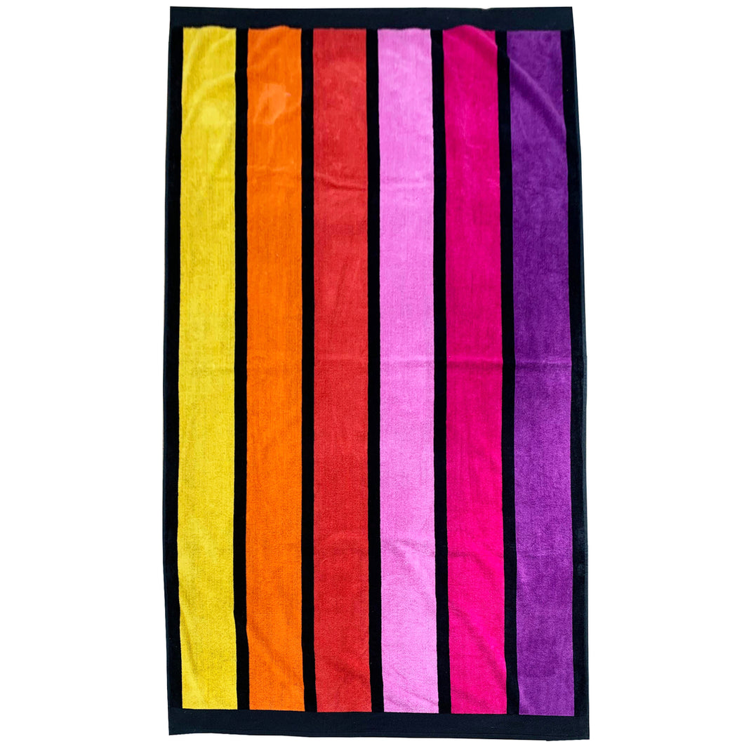 Velour & terry rainbow beach towels