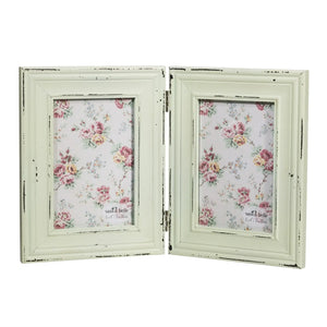 Double photo frame in green