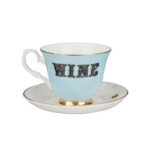 Yvonne Ellen fine china "WINE" tea cup & saucer
